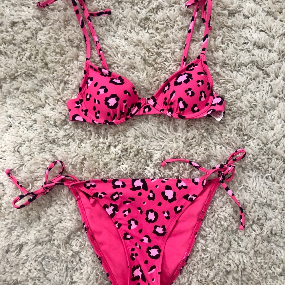Pink Cheetah Print Bathing Suit